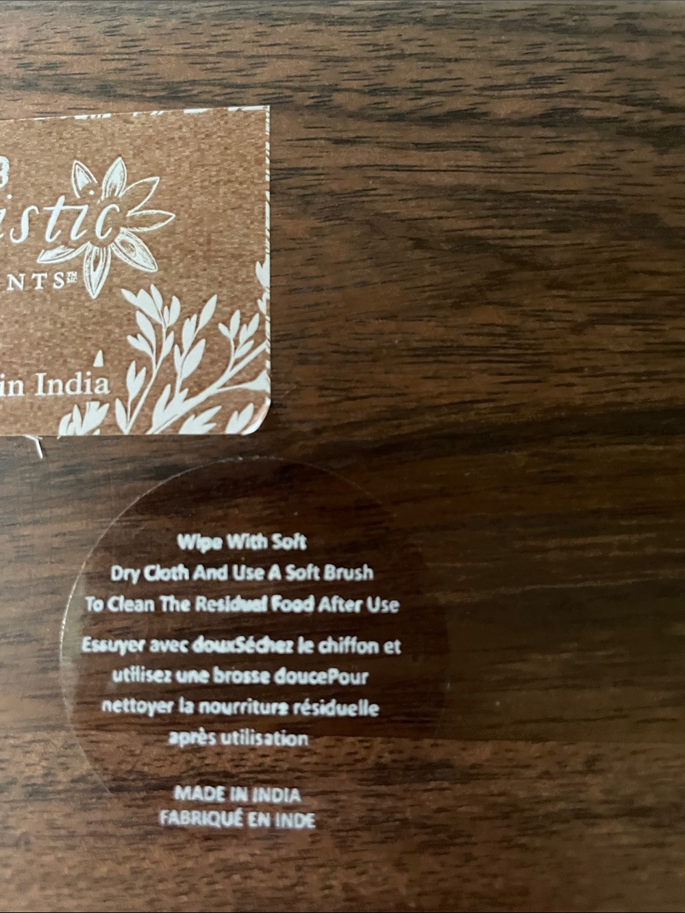 Wooden Decorative Tray - Dark Brown - Picture 5 of 9